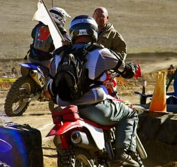 James racing a hare scramble